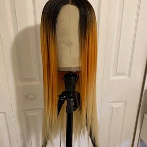 Synthetic lace frontal wig